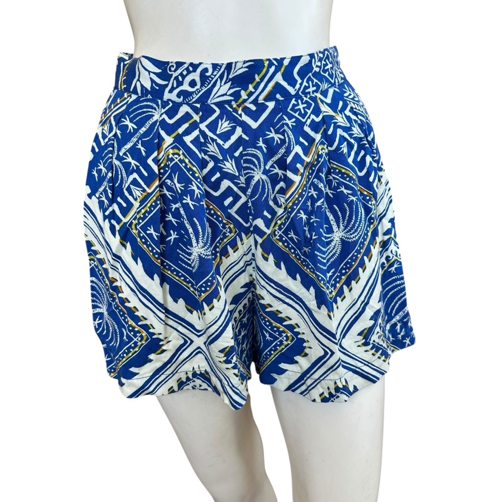 Anthropologie Corey Lynn Calter Everly Euro Summer Blue Pleated Shorts Size XS